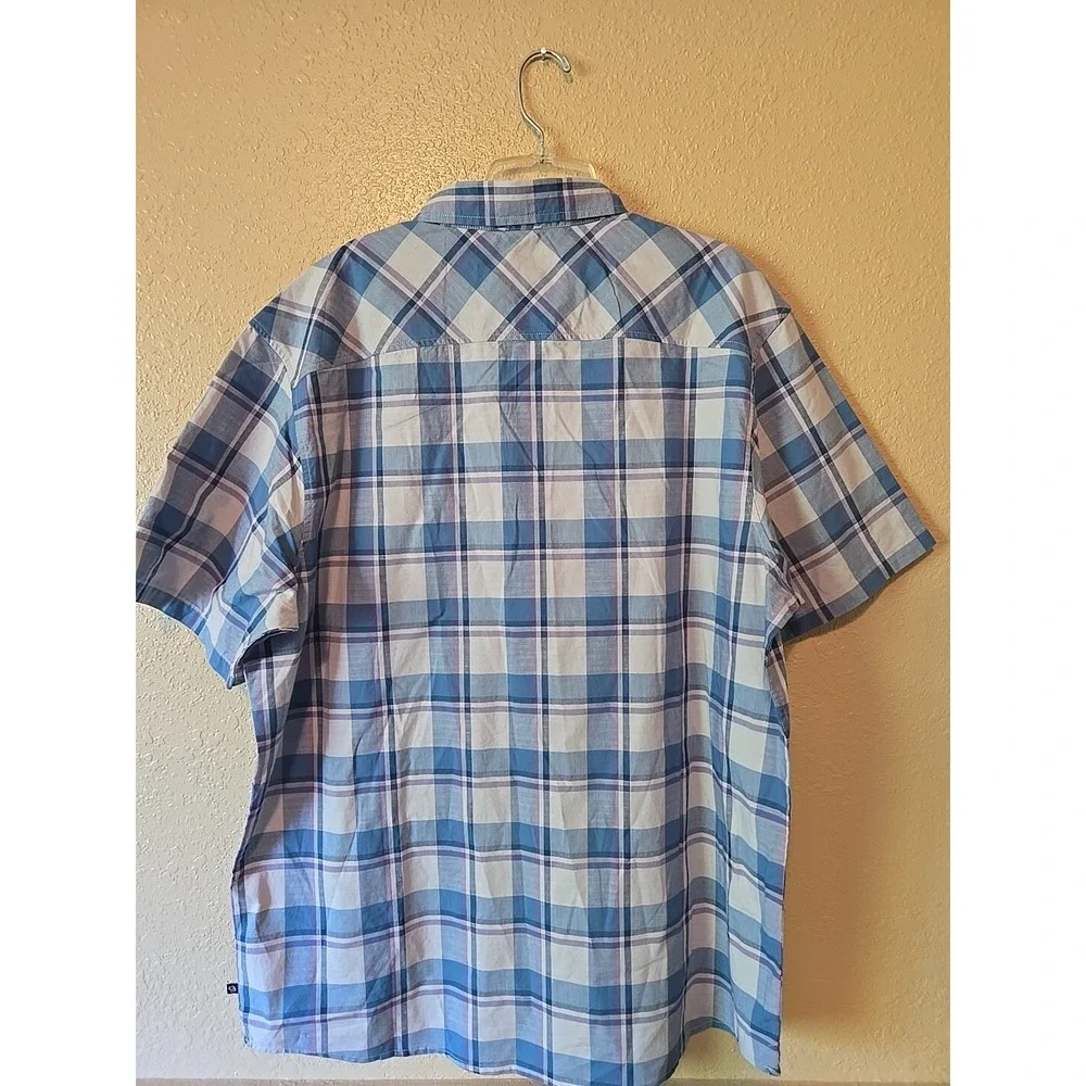Mountain Hardwear Big Cottonwood‎ Mens XL Short Sleeve Plaid Blue